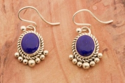 Artie Yellowhorse Genuine Blue Lapis Sterling Silver Earrings